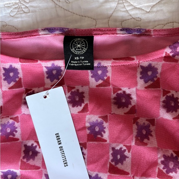 Urban Outfitters Mini Dress with Ruched Sides—Pink & Purple - Picture 3 of 8